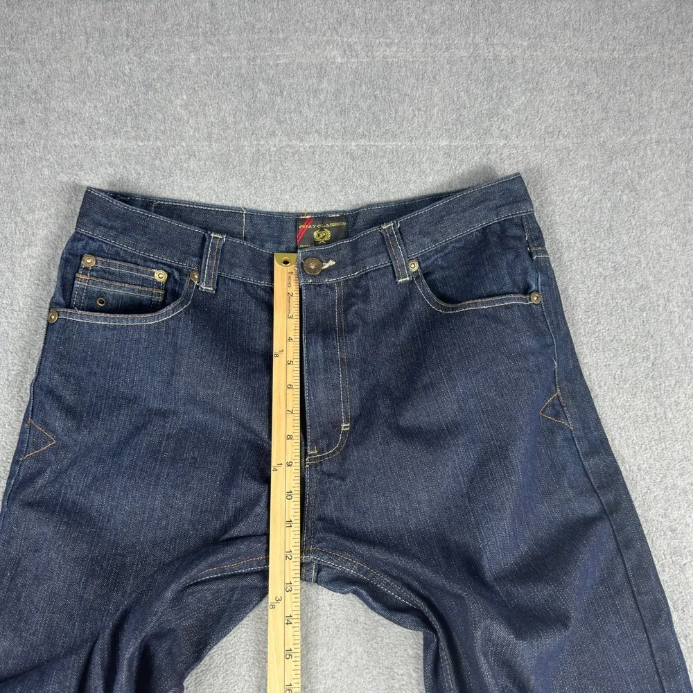 Vintage Y2K Phat Farm Embroidered Baggy Skater Leg Jeans Flap 36x32
